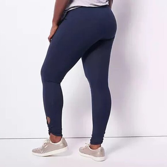 Women with Control Petite XS Tummy Control Legging Ankle Twist Blue PXS A489367 - Picture 3 of 5